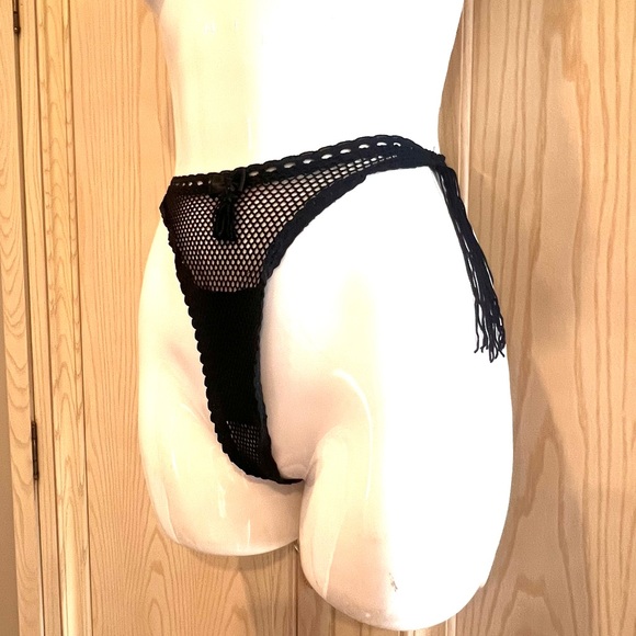 NWT vintage black with lace in French fishnet panties - Picture 7 of 15